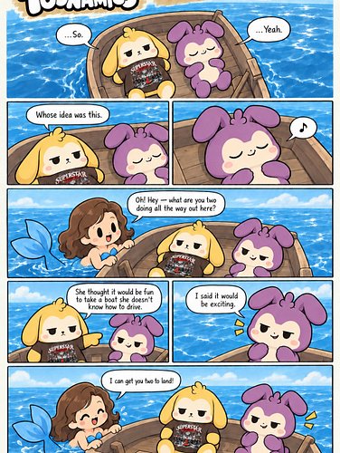 Toonamics Issue 14 just dropped 🌊
Stranded at sea, rescued by a mermaid… and then dinner happened. 😅

Peep the SUPERSTAR tee ...