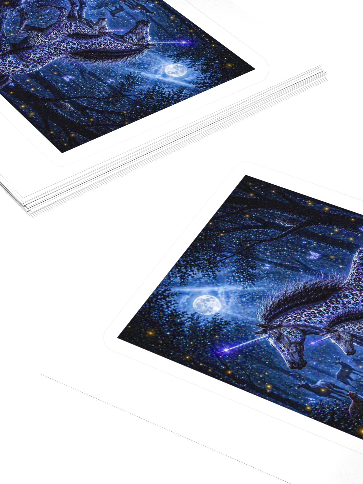 Moonlit Leopard Unicorns Kiss Cut Sticker product image (4)