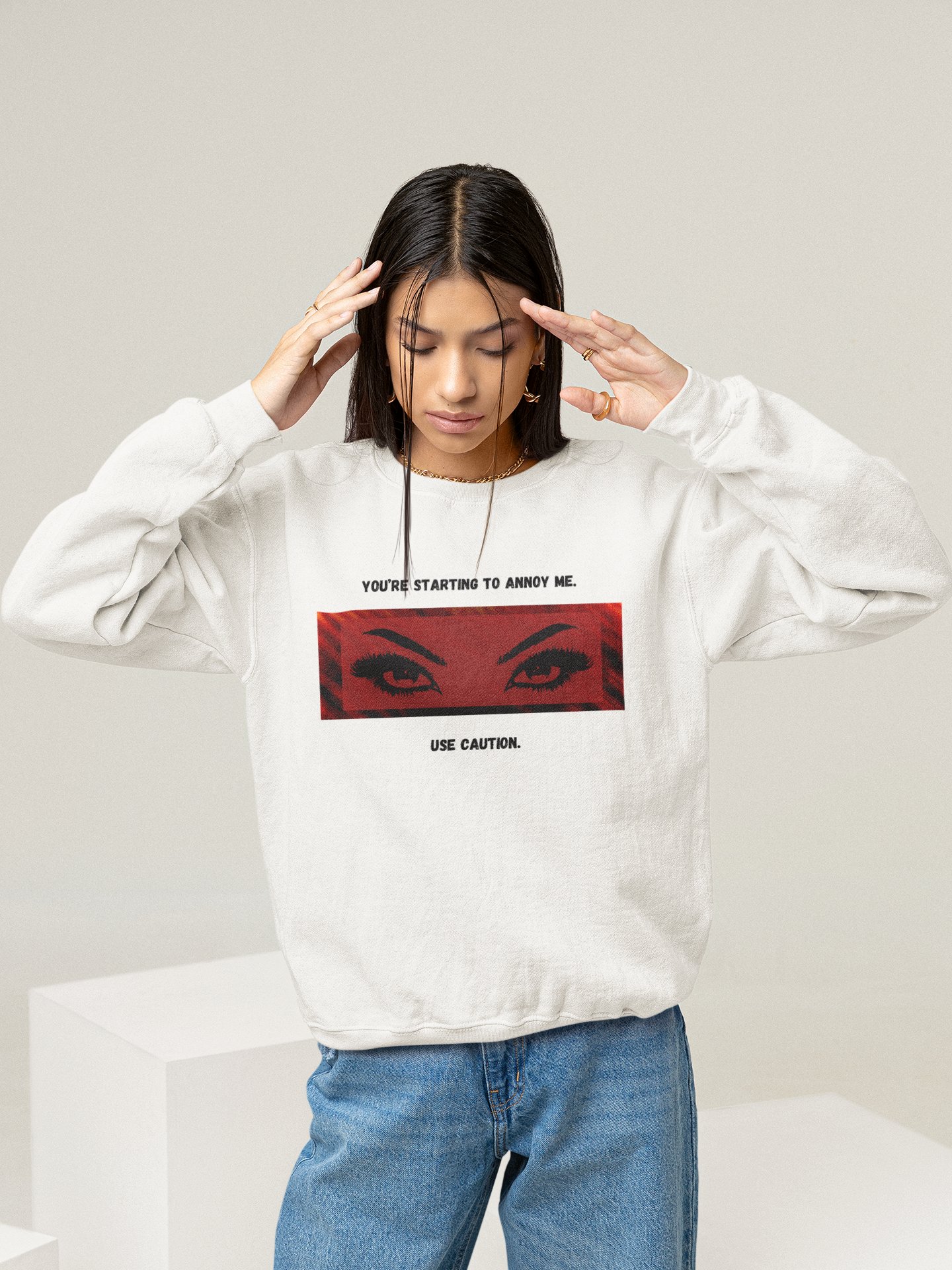 "Use Caution" Light Premium Sweatshirt product image (4)