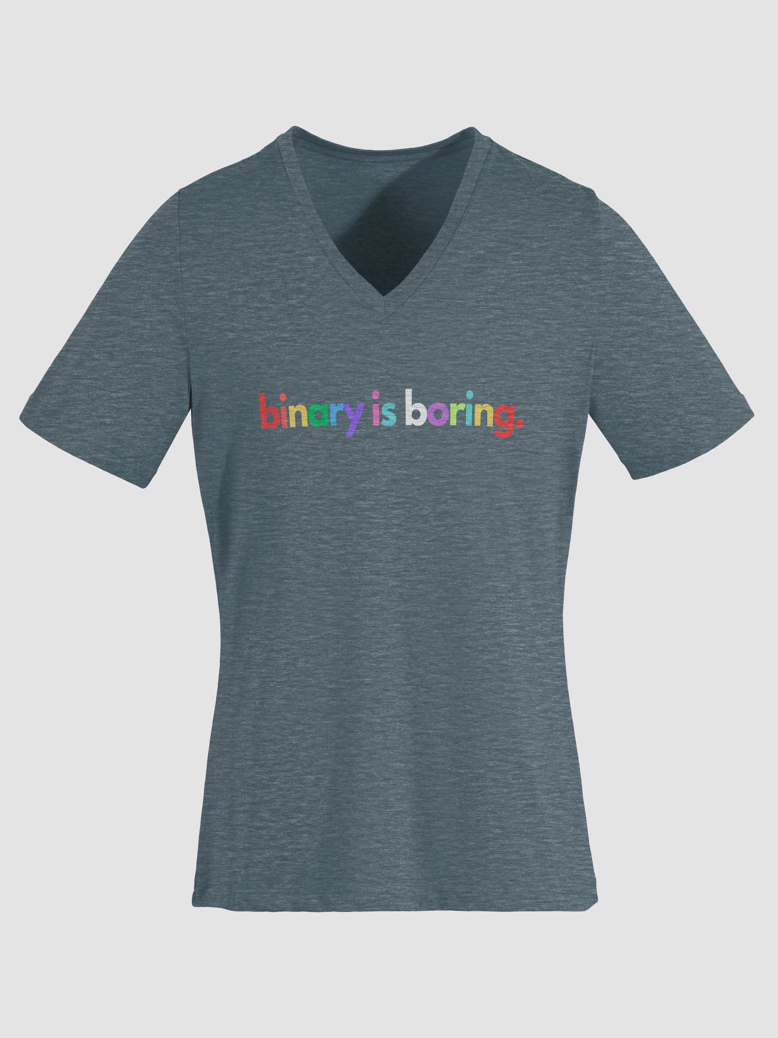 Binary Is Boring (Rainbow) V-Neck tee product image (21)