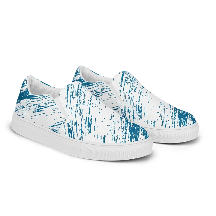 Distressed Teal Texture Slip-On Shoes product image (2)
