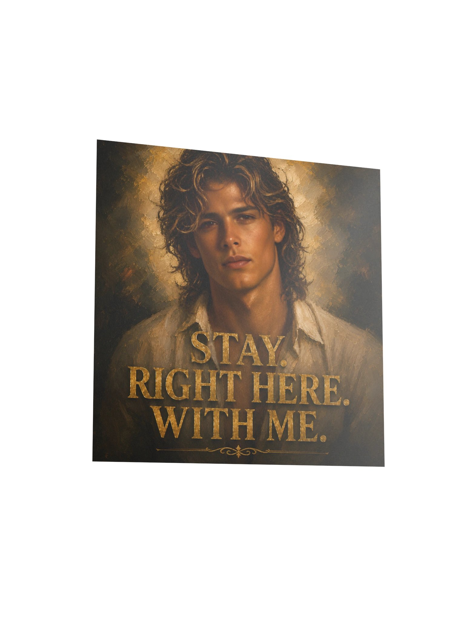 Dark Romance Wall Art, Stay Right Here With Me Poster, Masculine Fantasy Art Print, Romantic Gift product image (4)