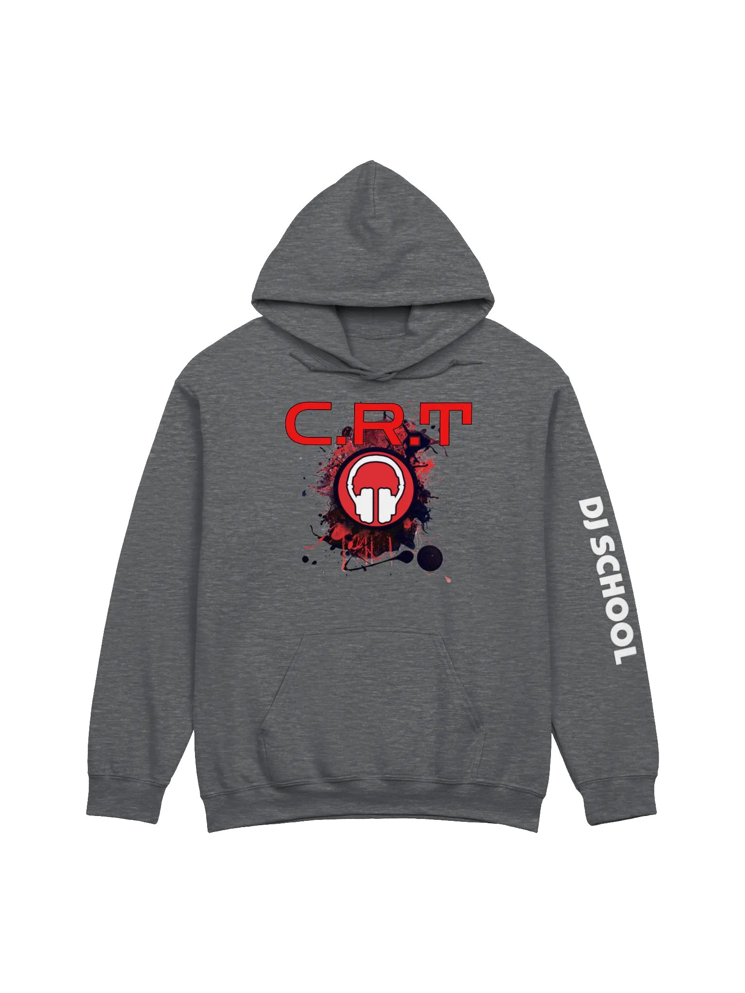 Front | Back | Arm Print CRT Paint Splatter Headphones Gildan® Classic Hoodie product image (1)