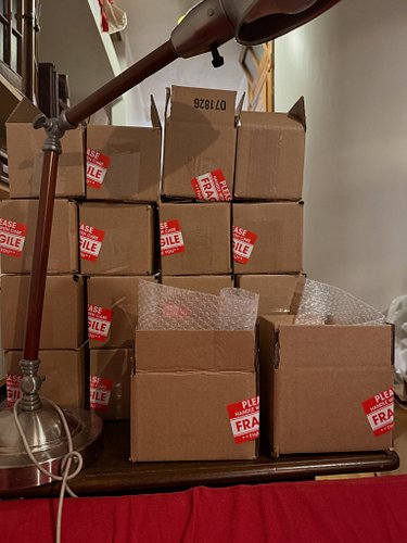 On the way! First wave of Kickstarter rewards is in transit. Next wave (aka bigger boxes) headed out very soon. #stripteasers...