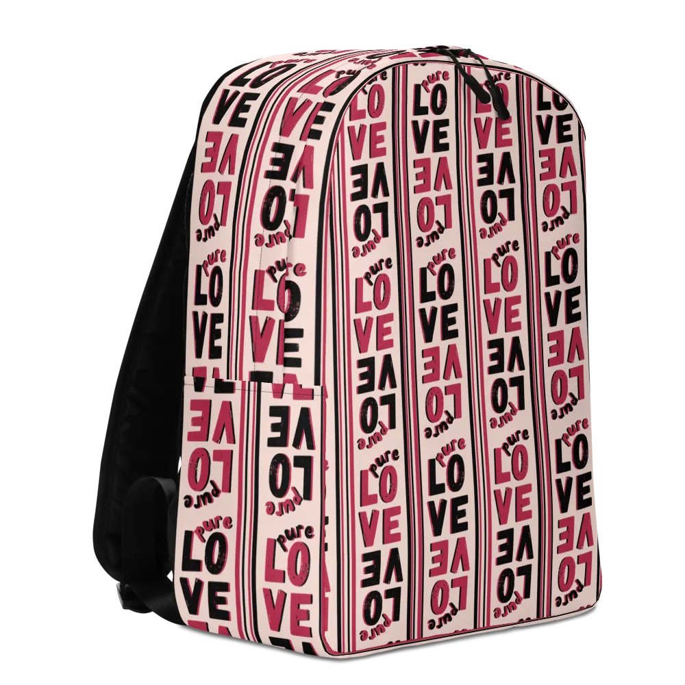 Pure LOVE dual Color Stripes on peach Background - Minimalist Backpack product image (6)