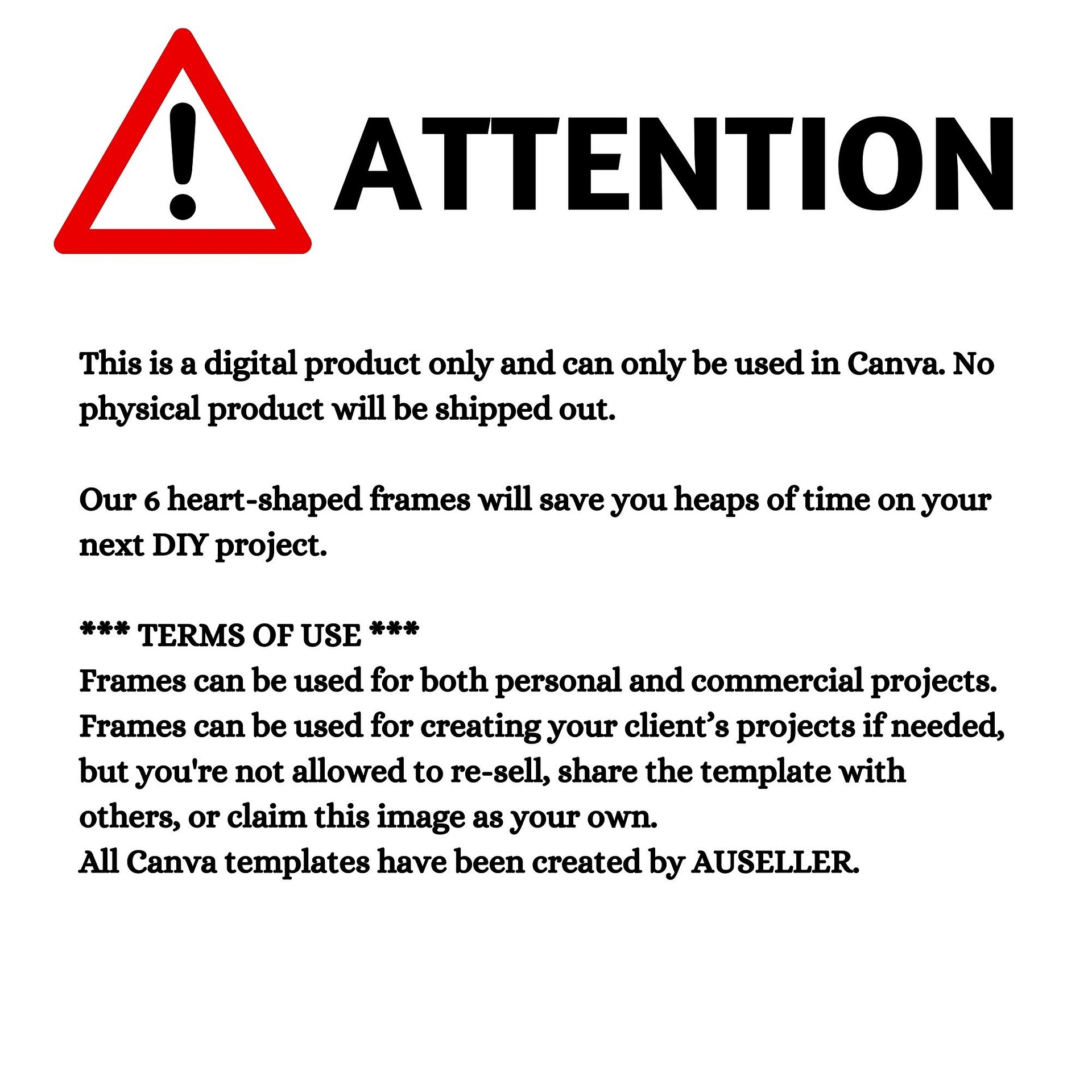 6 Heart-Shaped Photo Collage Frames Canva Templates product image (10)