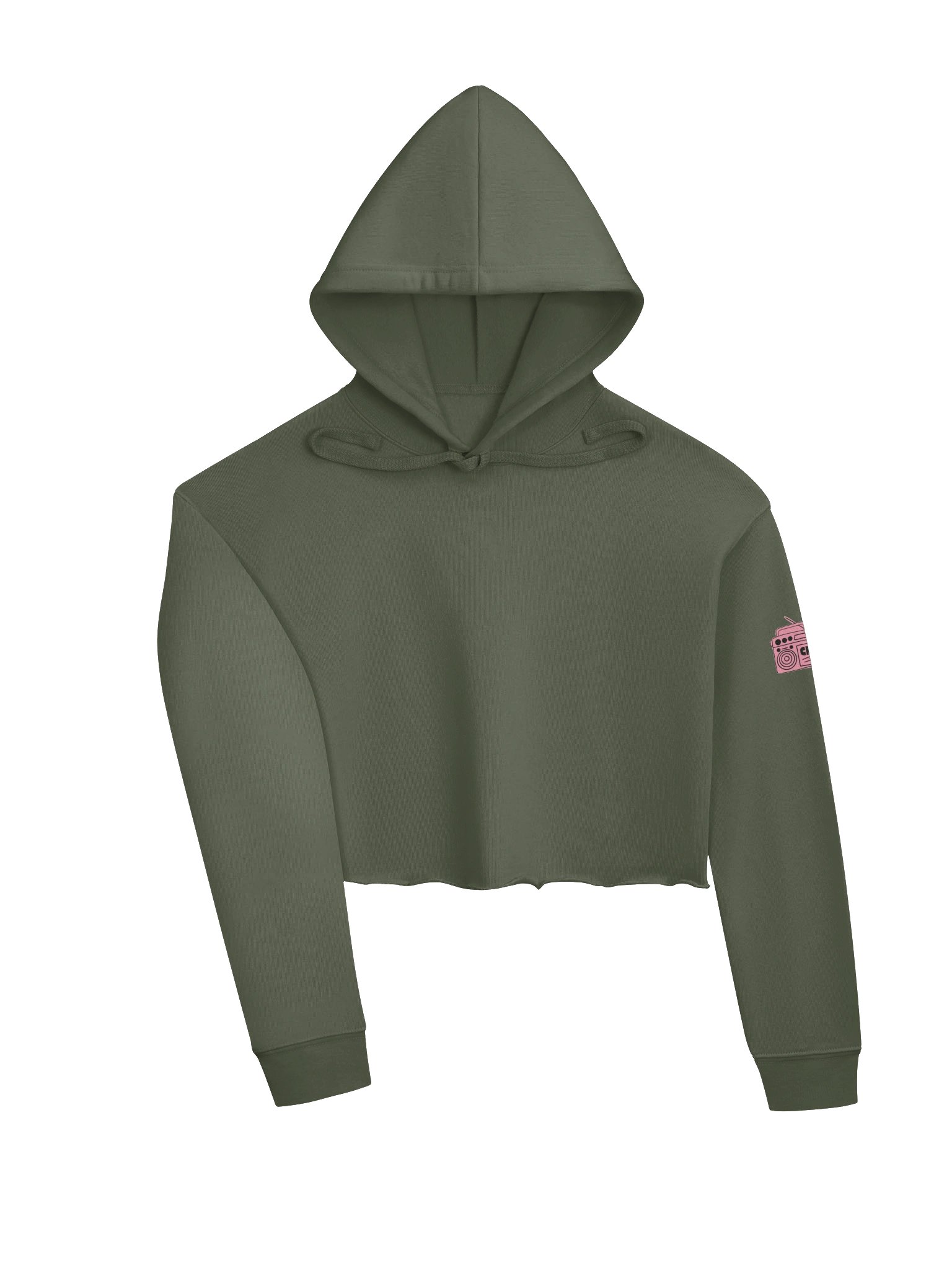 Crop Top Hoodie with Left Sleeve CRW Logo product image (7)