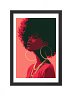 MONA No. 1 FRAMED | Black Woman Wall Art | Afro Portrait Print, Crimson &amp; Gold