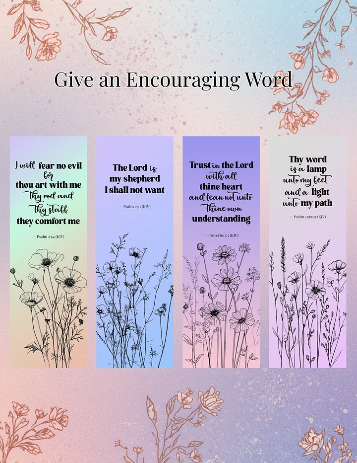 Trust in the Lord Bookmark Set - 4 Bookmarks to Print at Home product image (2)