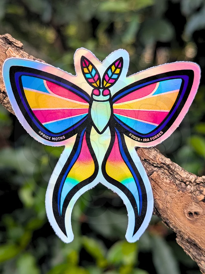 № 4 | PANSEXUAL PRIDE MOTH | HOLOGRAPHIC STICKER product image (1)