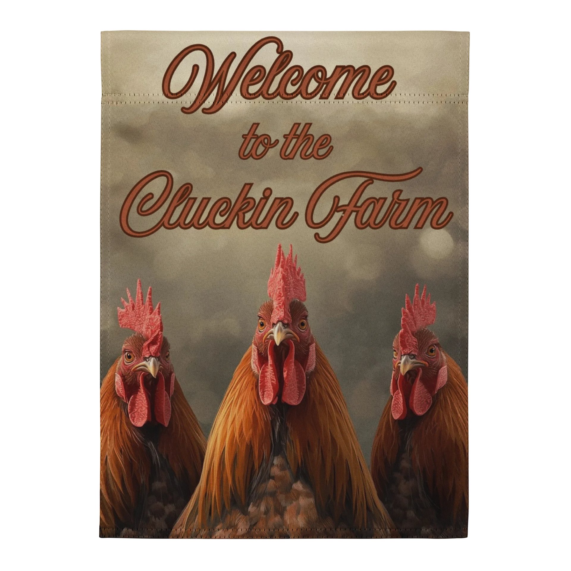 Welcome to the Cluckin' Farm Garden Flag - Roosters & Barnyard Decor product image (2)