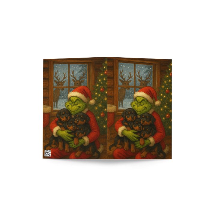 Grinch & Rottweiler puppies Greeting Card product image (4)