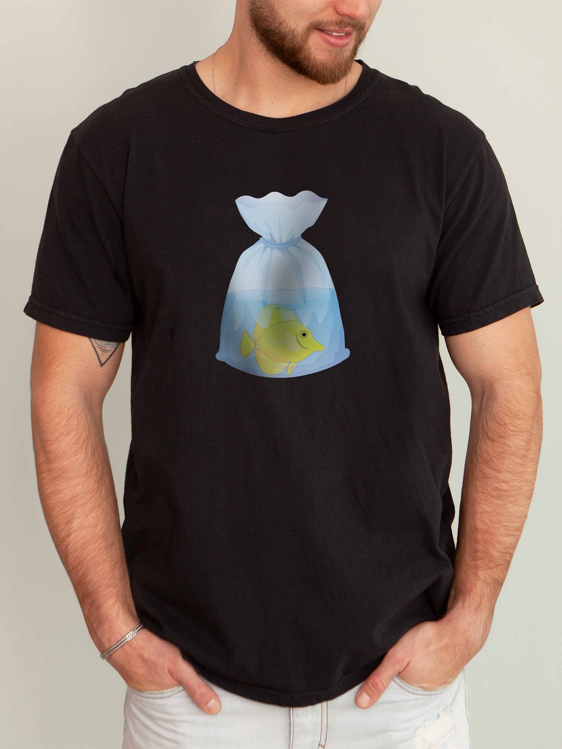 Yellow Tang Fish Bag Shirt – Saltwater Reef Tank Aquarium Enthusiast Graphic Tee product image (2)