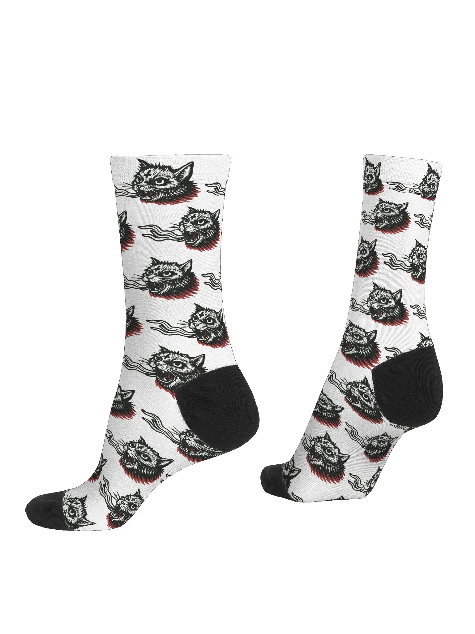 Flame cat Pattern Socks product image (4)