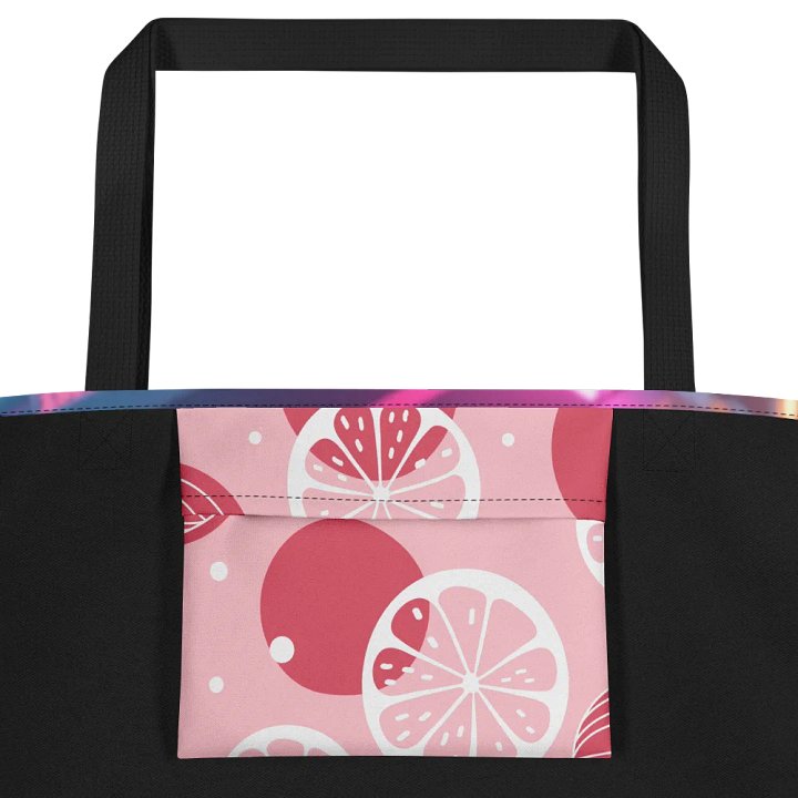 Large Tote Bag W/Pocket-Neon Nights & Cat Delights product image (2)