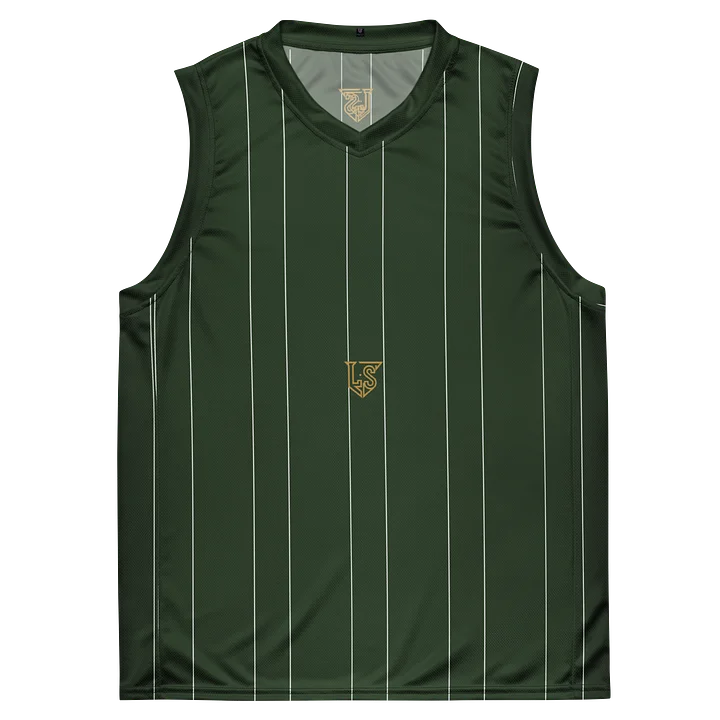 No Cap Green Pen Striped Sleeveless Pattern Design product image (2)