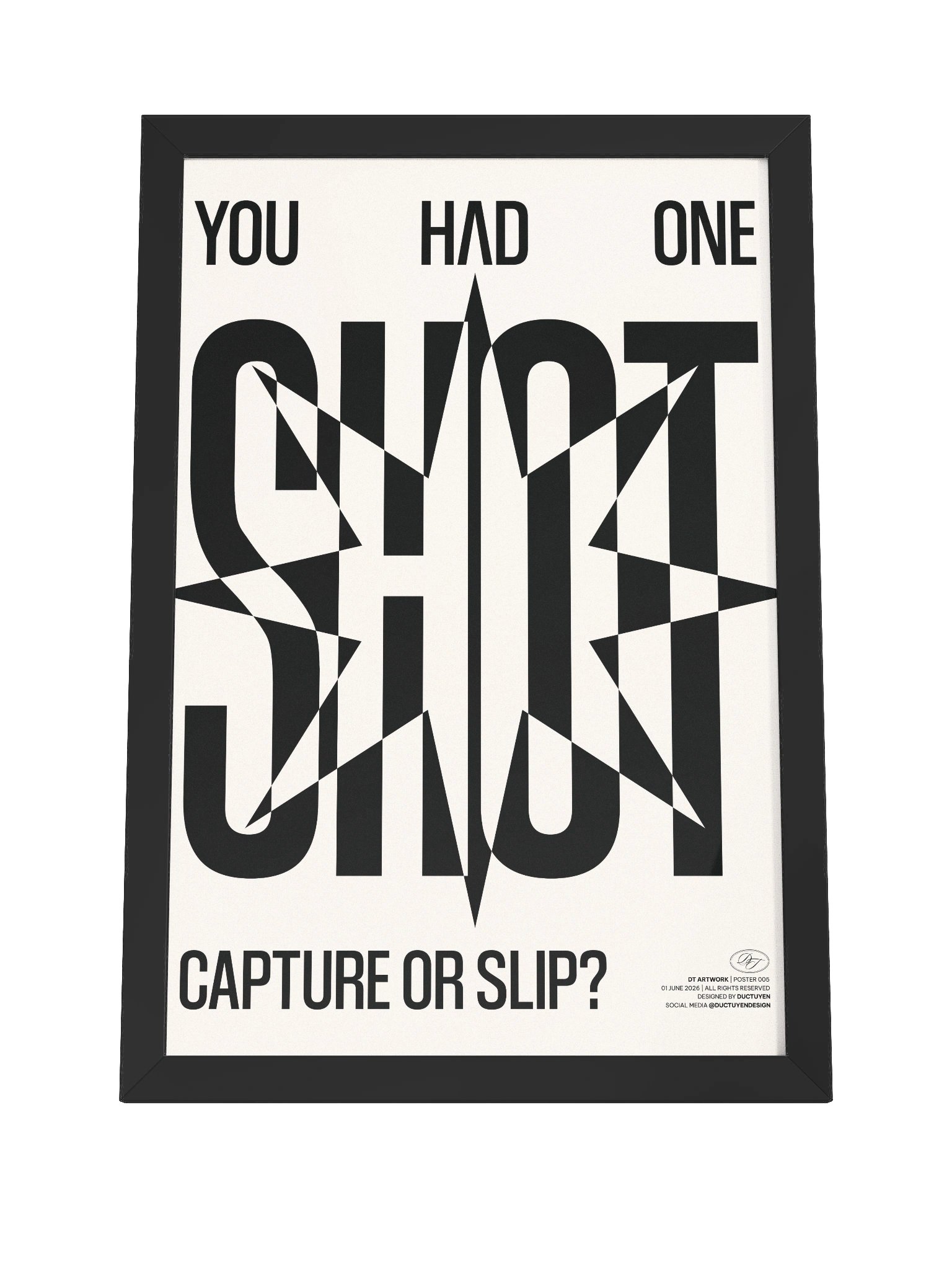 "ONE SHOT" Typography Framed Poster product image (9)