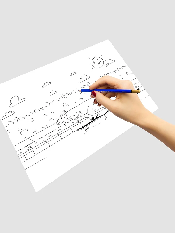 Teenage Dino Basement Angst - Colouring Page [Dani & Dean Do An Internet] product image (1)