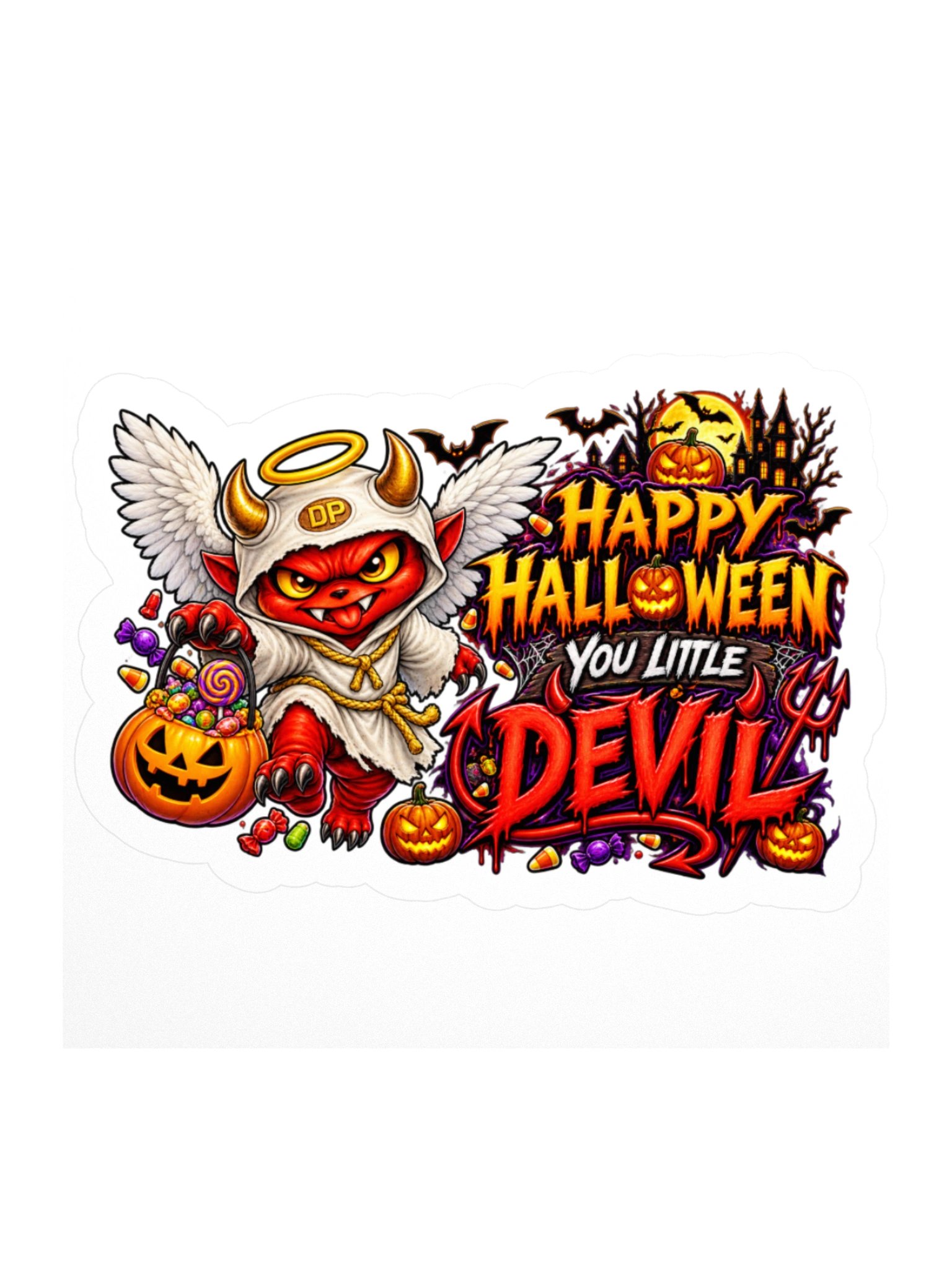 Happy Halloween You Little Devil 3" x 3" sticker product image (1)