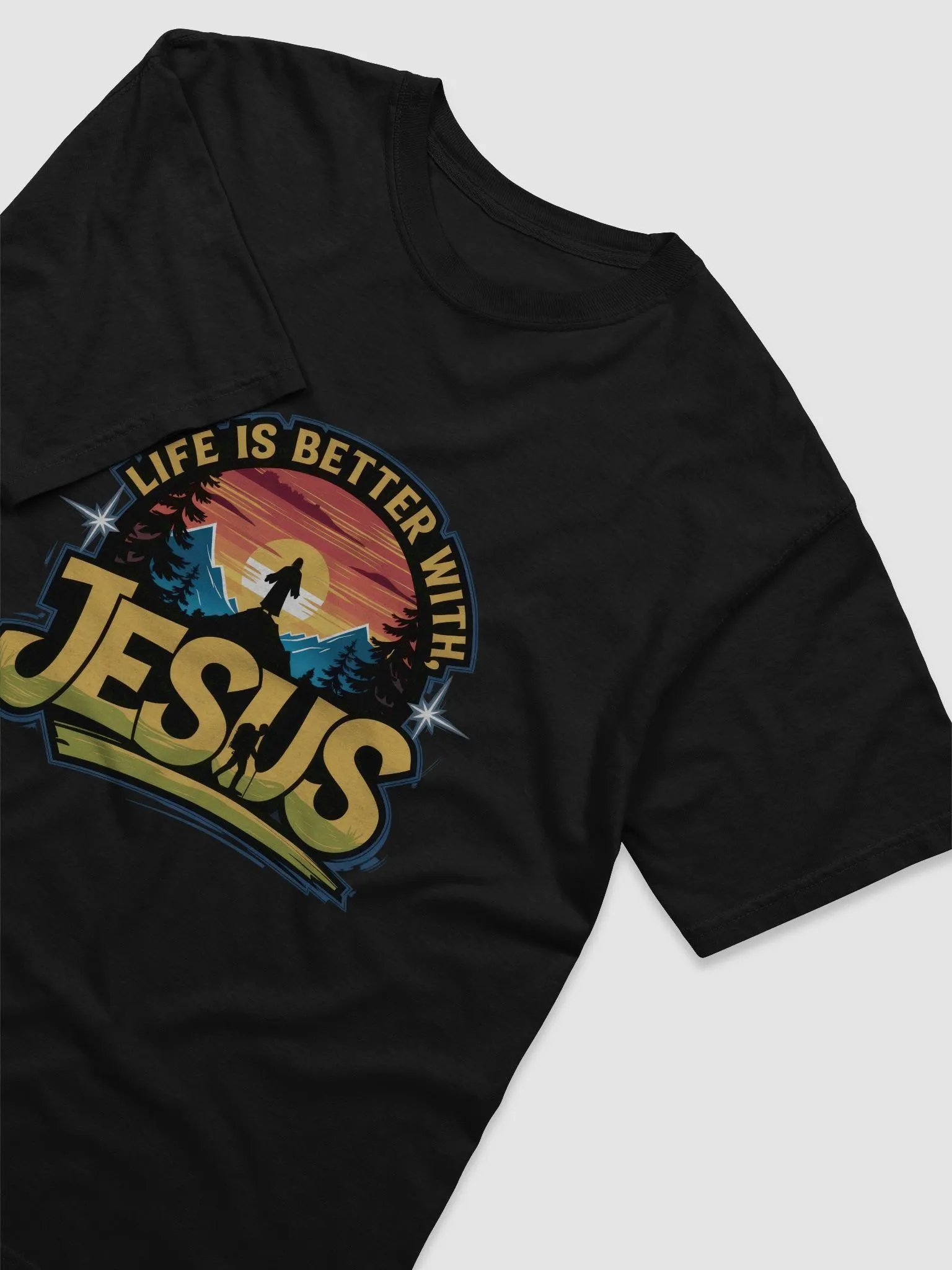 Divine Sunset Life is better with Jesus Silhouette T-Shirt product image (4)