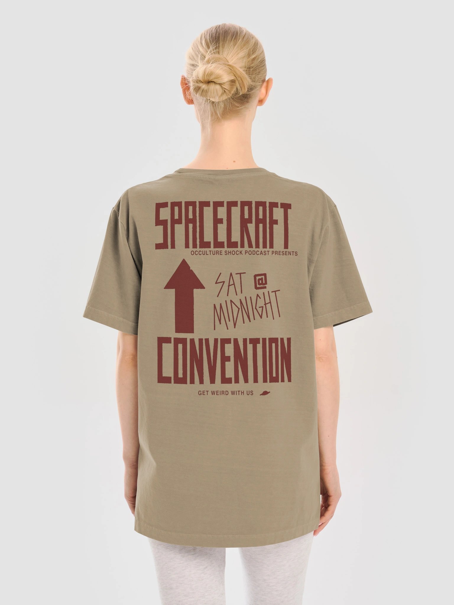 Spacecraft Convention Tee - Khaki & Oxblood Red product image (2)
