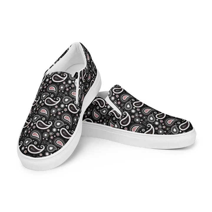 Black Paisley Dreams Men's Slip-On Shoes product image (1)