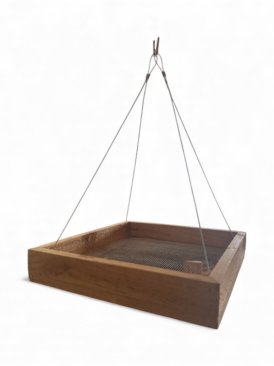 Handcrafted Cedar Hanging Platform Feeder – 12×12 in (Black Oil Sunflower Seed Tray) product image (5)