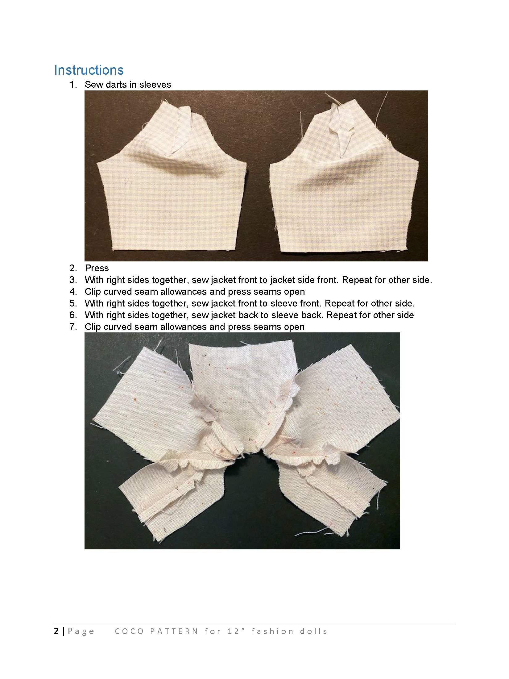 Coco sewing pattern for 12" fashion dolls product image (3)
