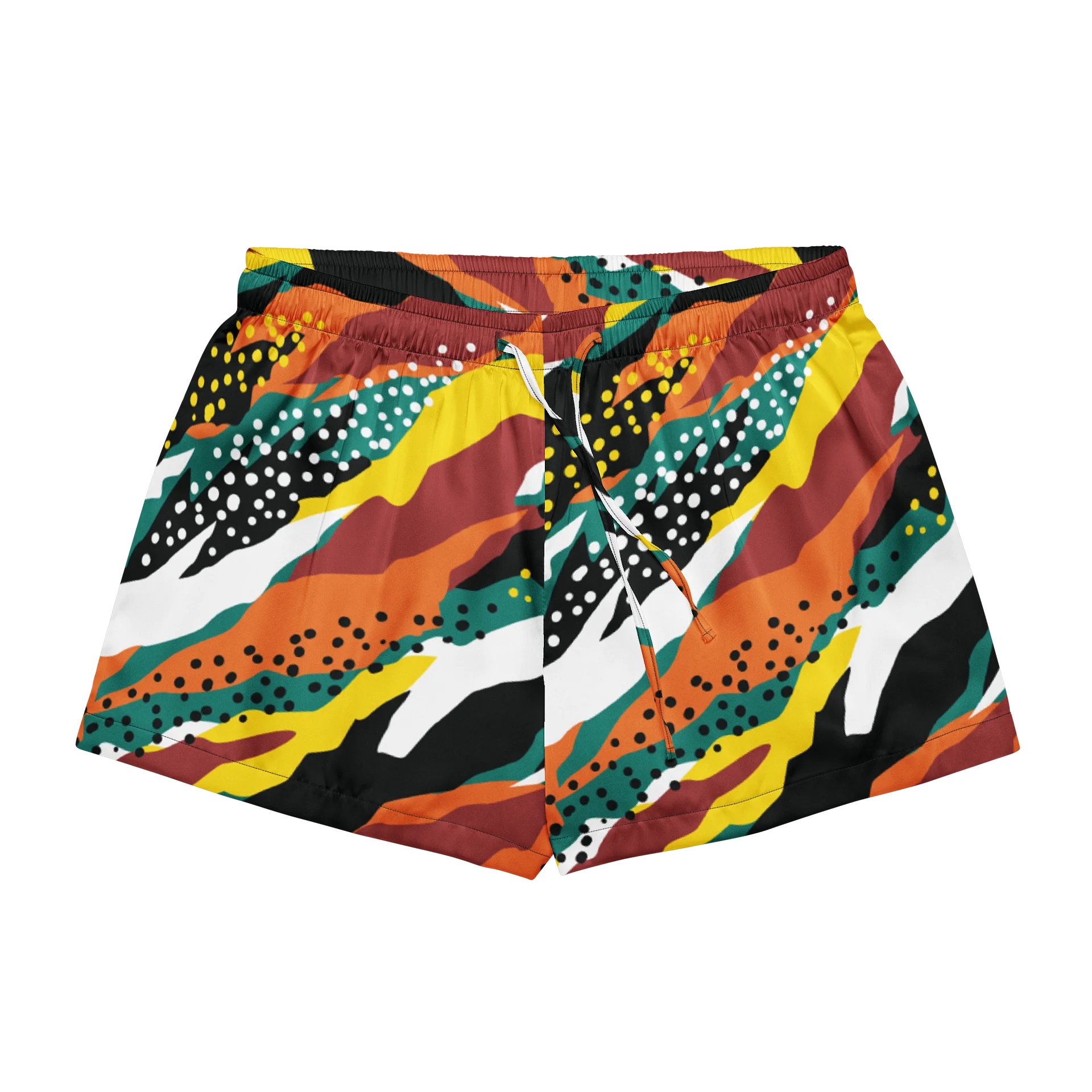 Terracotta & Teal Abstract Safari Pattern | Vibrant All-Over Print Women's Pajama Shorts product image (1)
