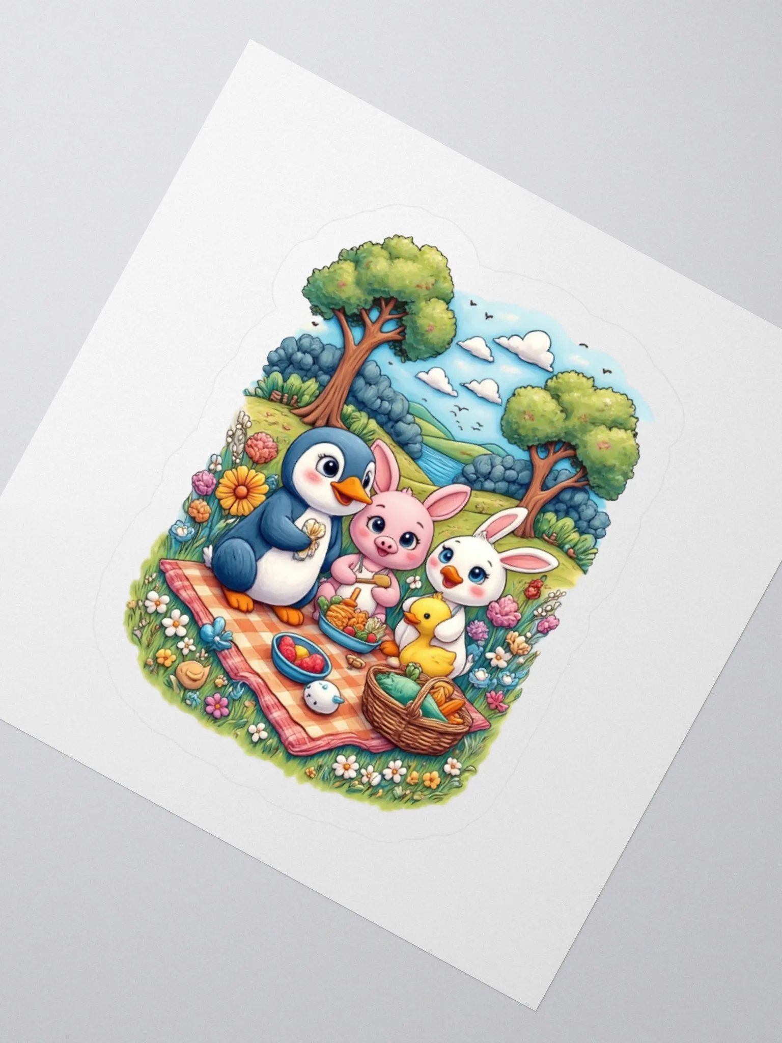 Whimsical Picnic Baby Animal Friends Sticker Set product image (4)