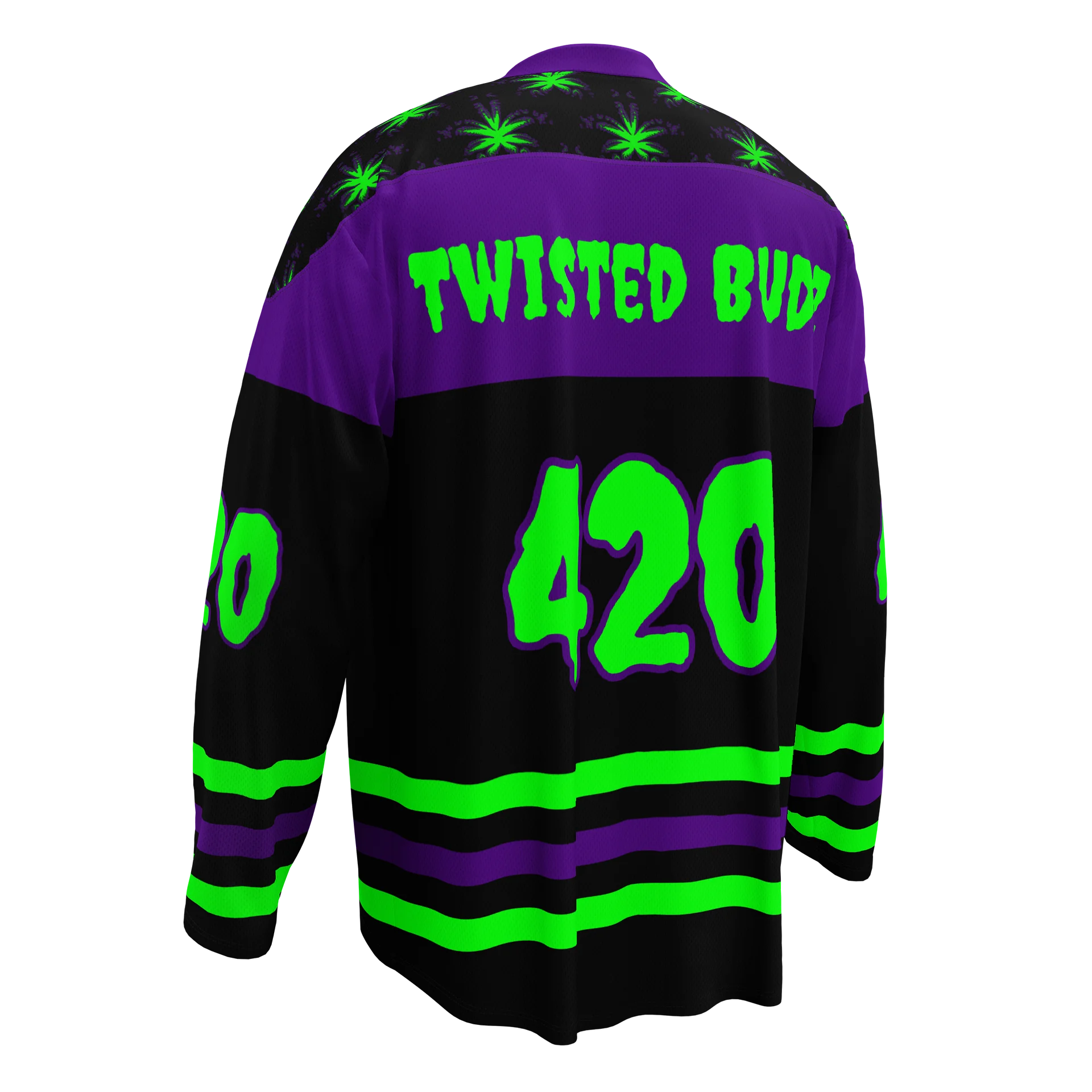 Twisted Budz 420 Hockey Jersey, Cannabis Rave Wear, Horror Lover Stoner EDM Clothes, Best Friend Weed Shirt, Alt Music Festival Pot Leaf Top product image (6)