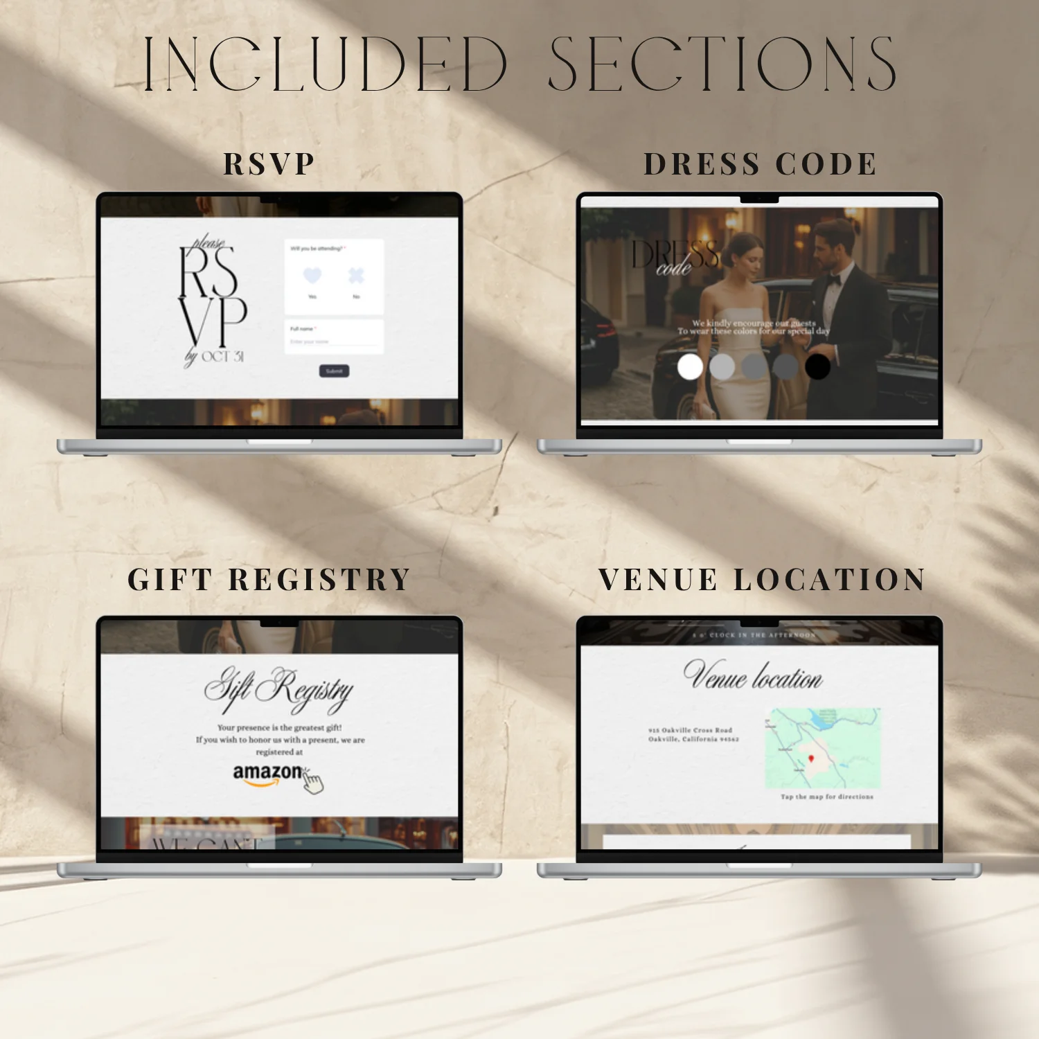 Old Money Wedding Website Template | Elegant Black Tie Digital Invite | Editable Canva Website | Wedding RSVP Online | Printable Invitation product image (4)