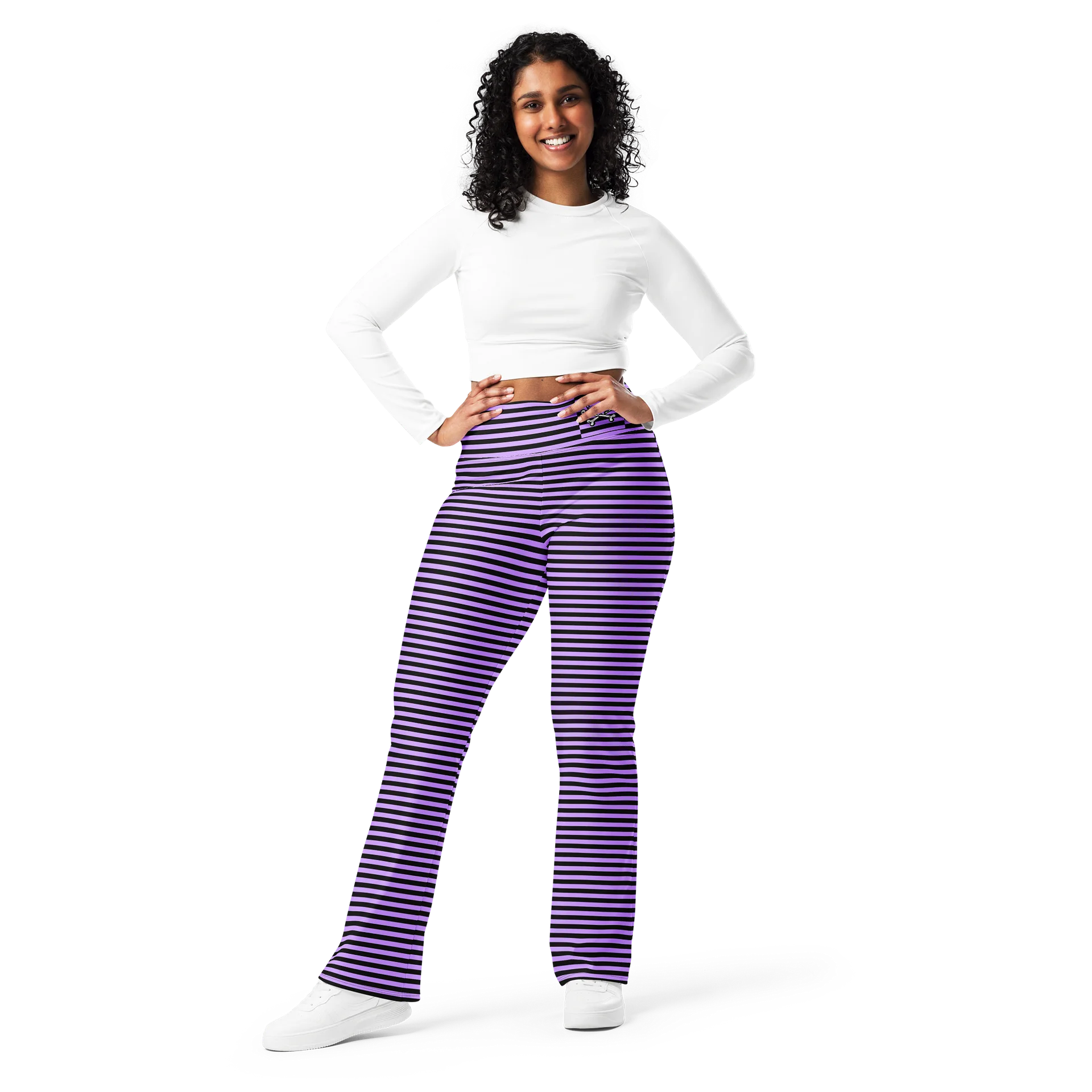 Purple and Blaque Stripped Kat Skull Flares product image (10)