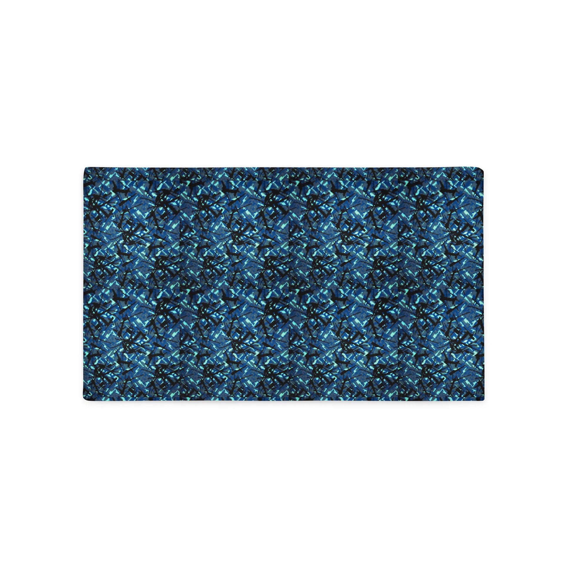 Retro Blue Danish Plush Pattern Cushion – Pillowcase product image (5)