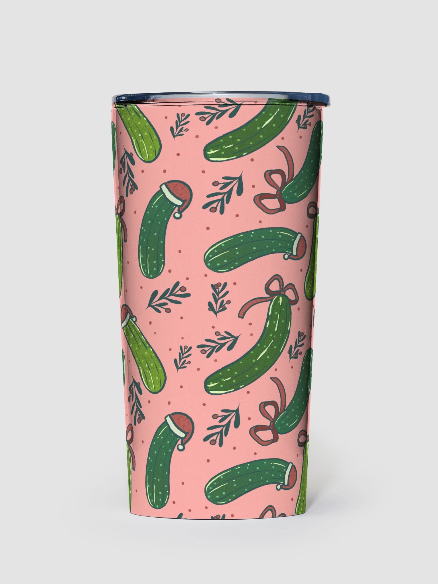 Christmas Pickles Patterned Tumbler, Pink product image (1)