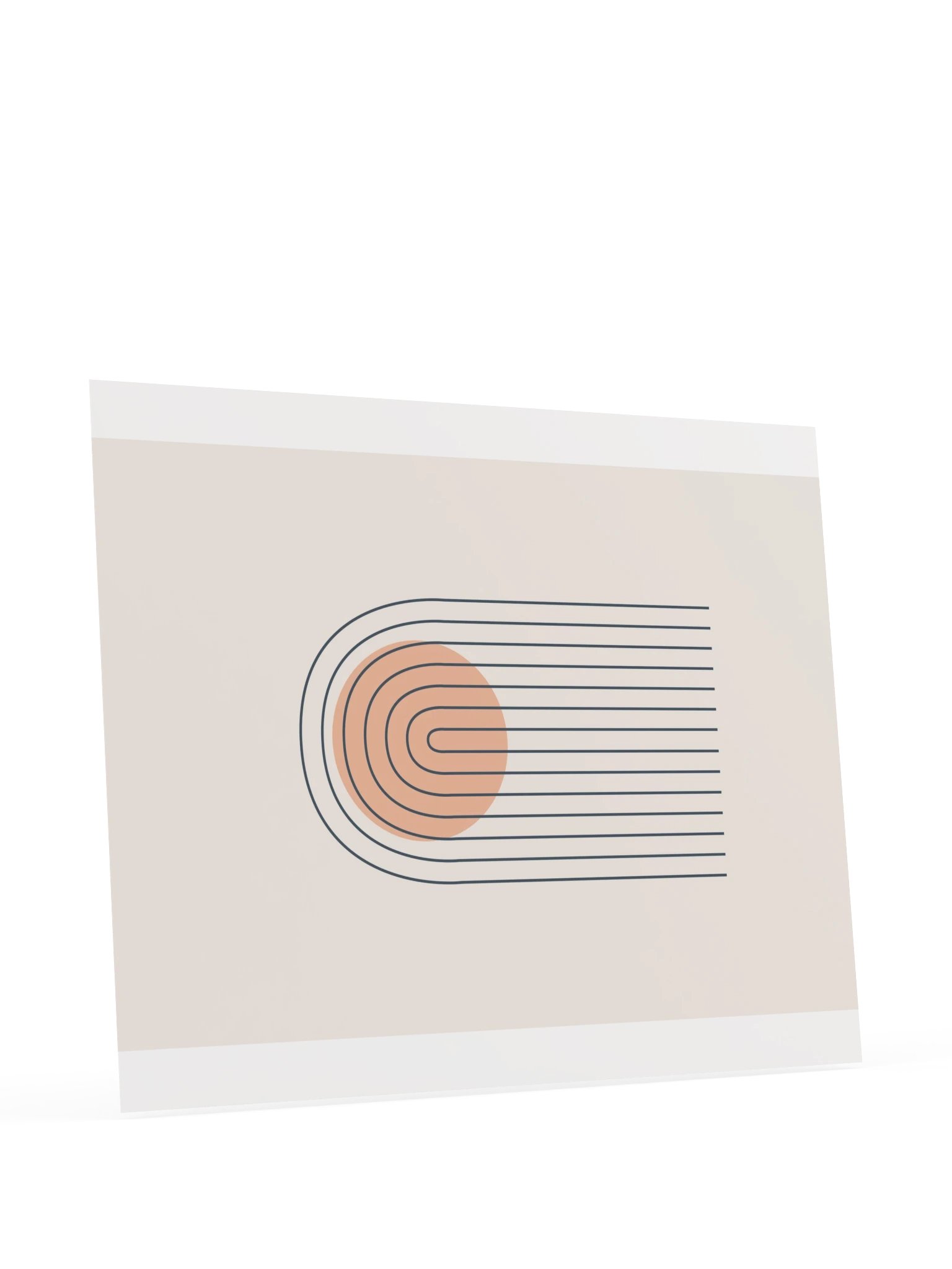 Dusty Blue Line Arch Print | Peach Bathroom Wall Art product image (11)