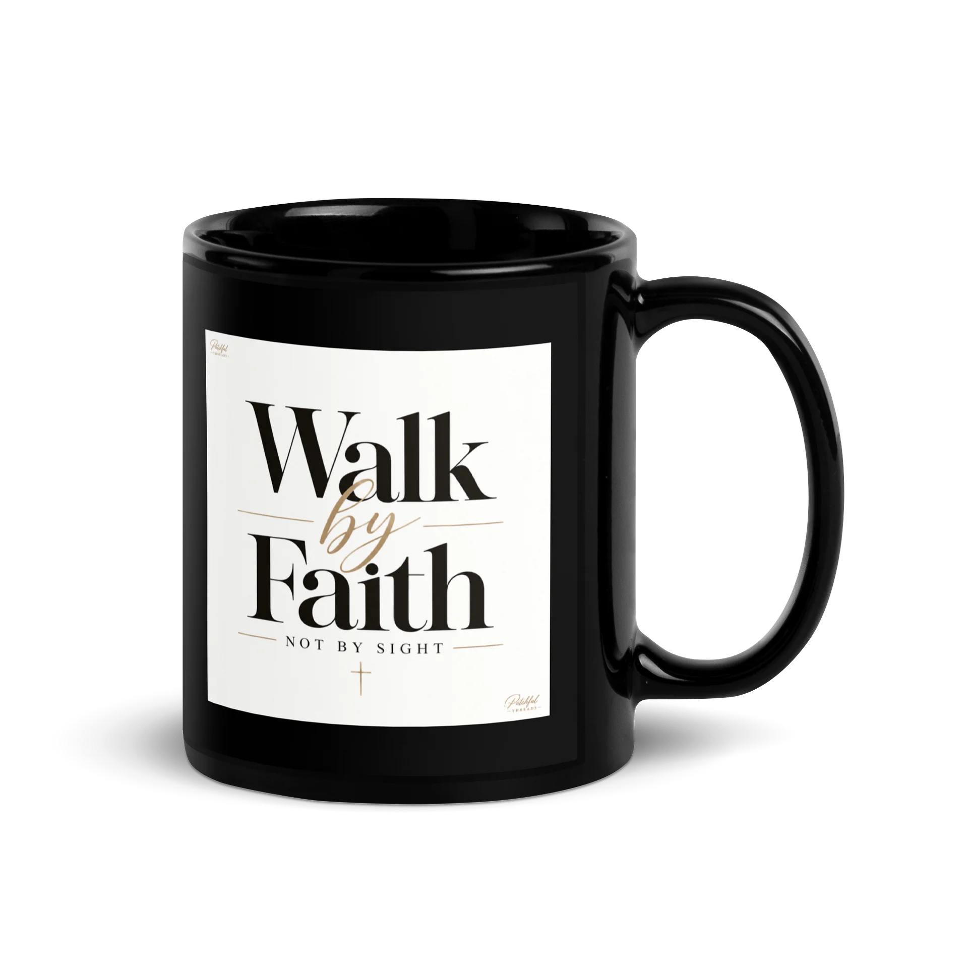 Walk by Faith Black Mug product image (3)