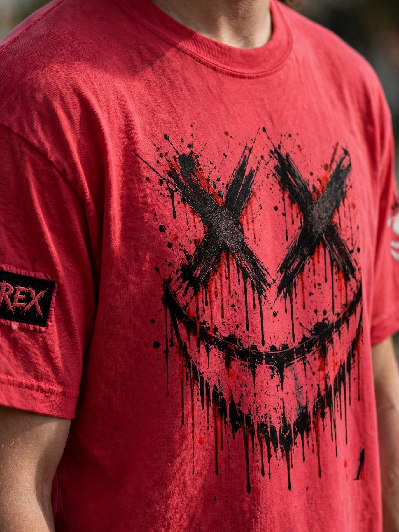 DRTY REX X-Eyes Premium Heavyweight Tee — Blood Red product image (2)