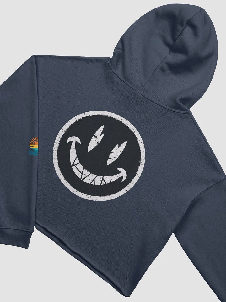 Abstract Smiley Face Crop Hoodie product image (2)