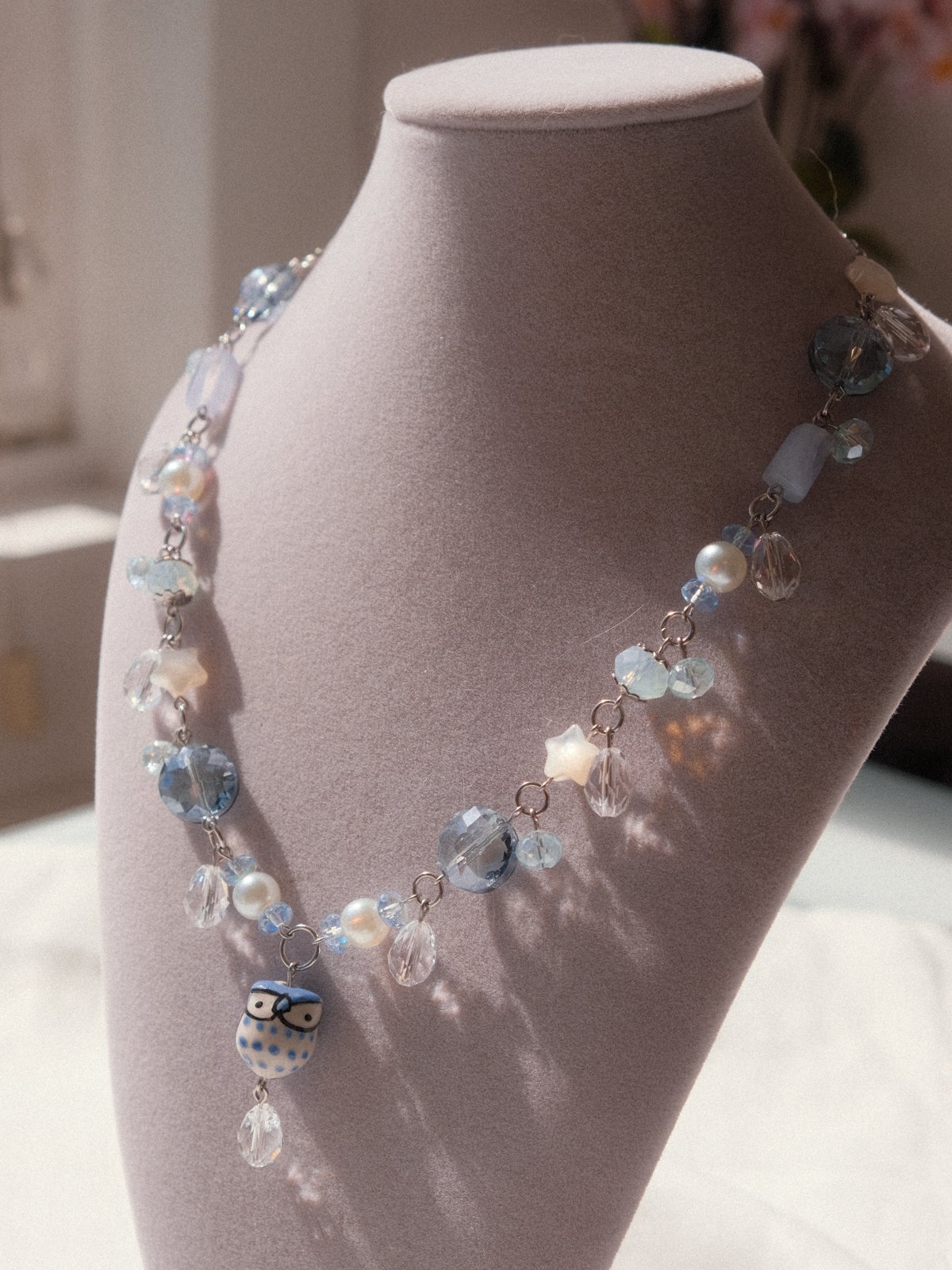 Owl of truth - Blue lace agate necklace 🦉 product image (1)