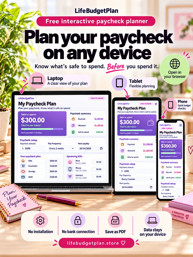 Free Safe-to-Spend Dashboard