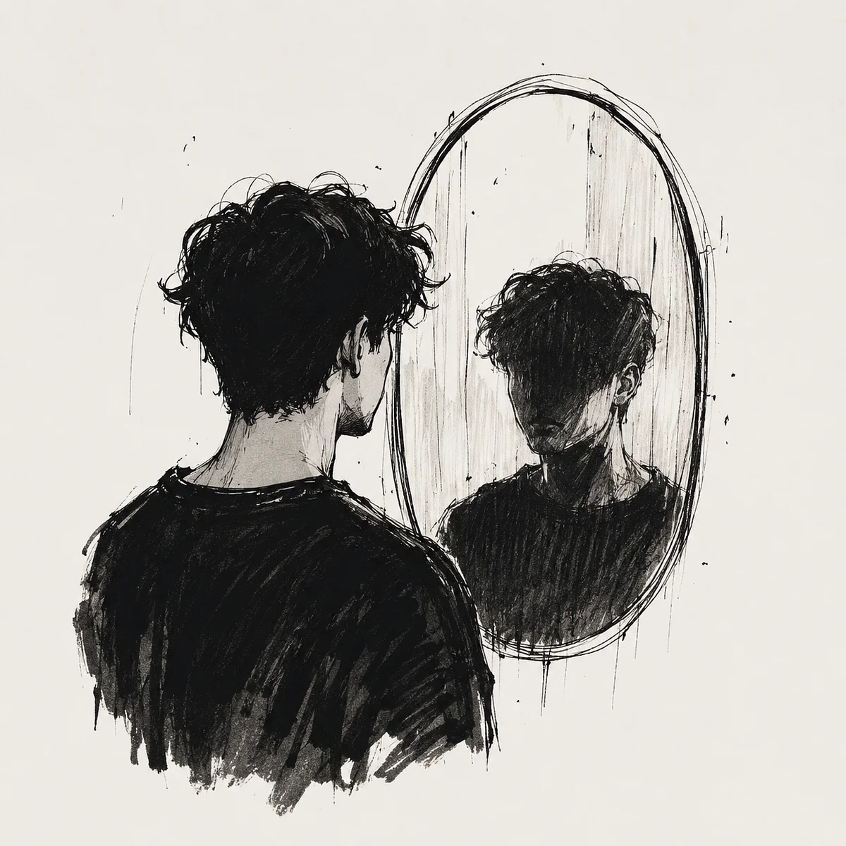 Illustration representing identity and self-reflection