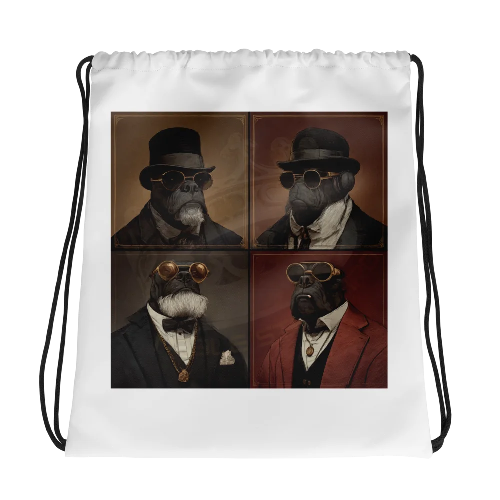 Vintage Canine Elegance Drawstring Bag product image (1)