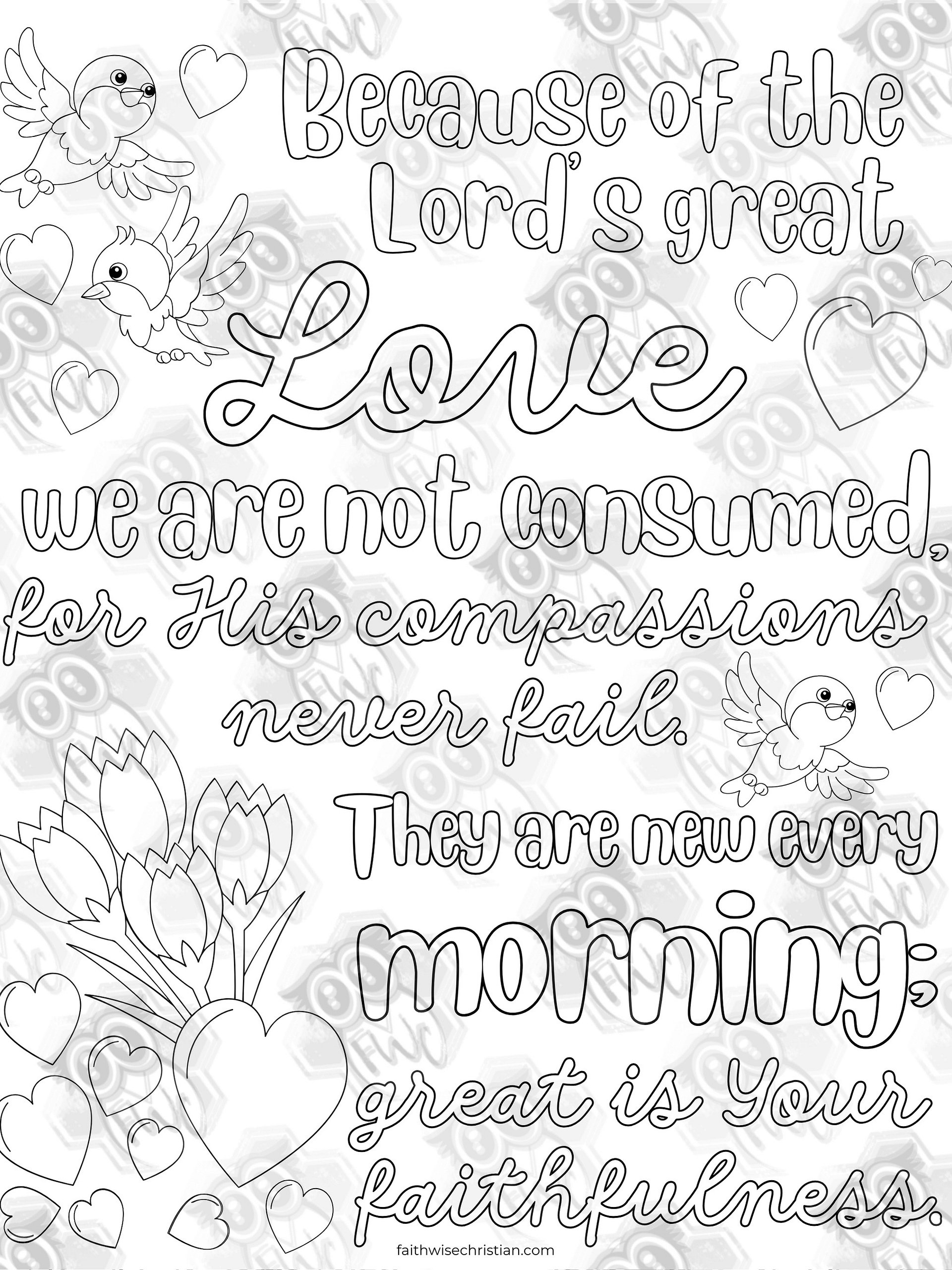 Lamentations 3:22-23 Coloring Page Newsletter Freebie product image (2)