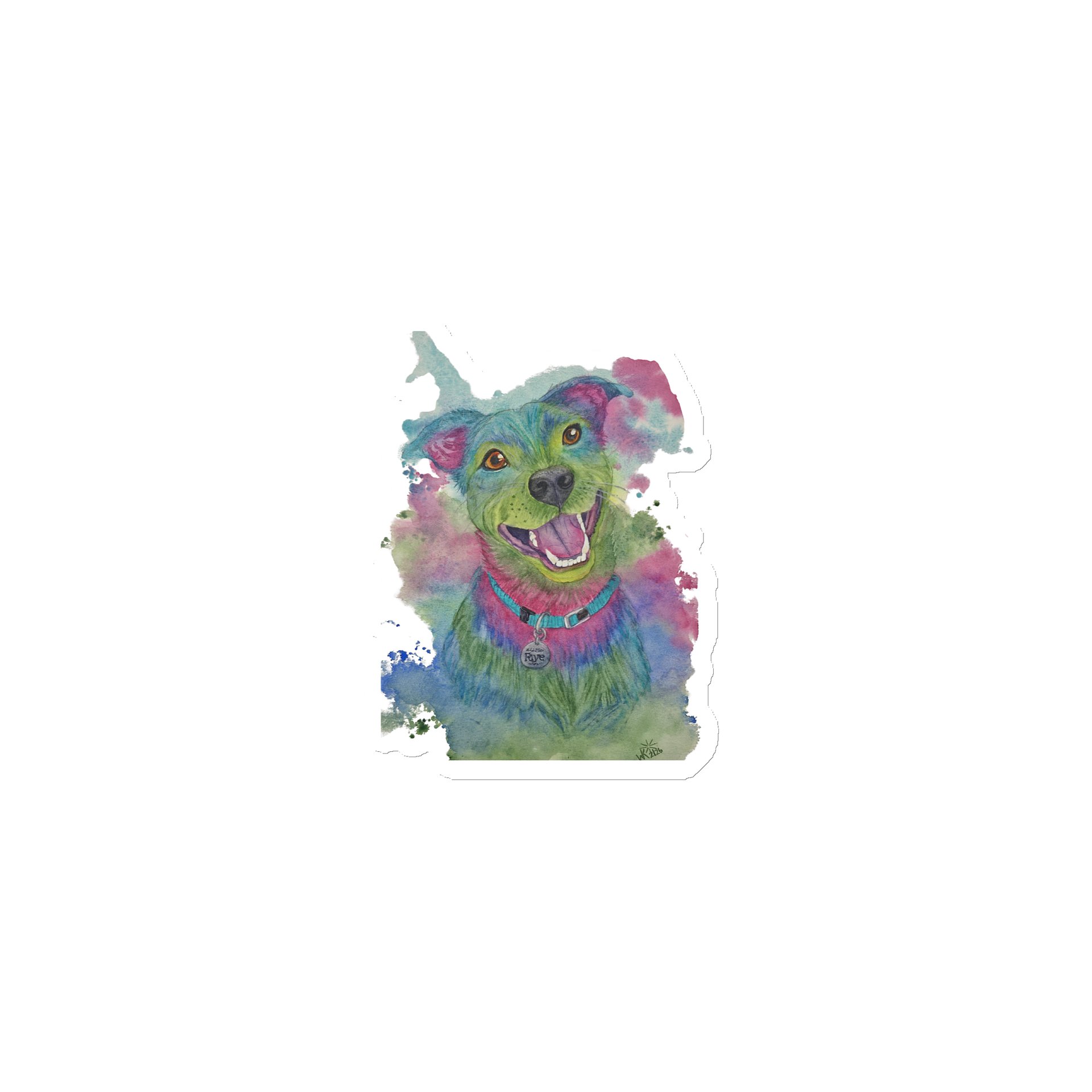 Joyful Watercolor Dog Die-Cut Magnet product image (1)