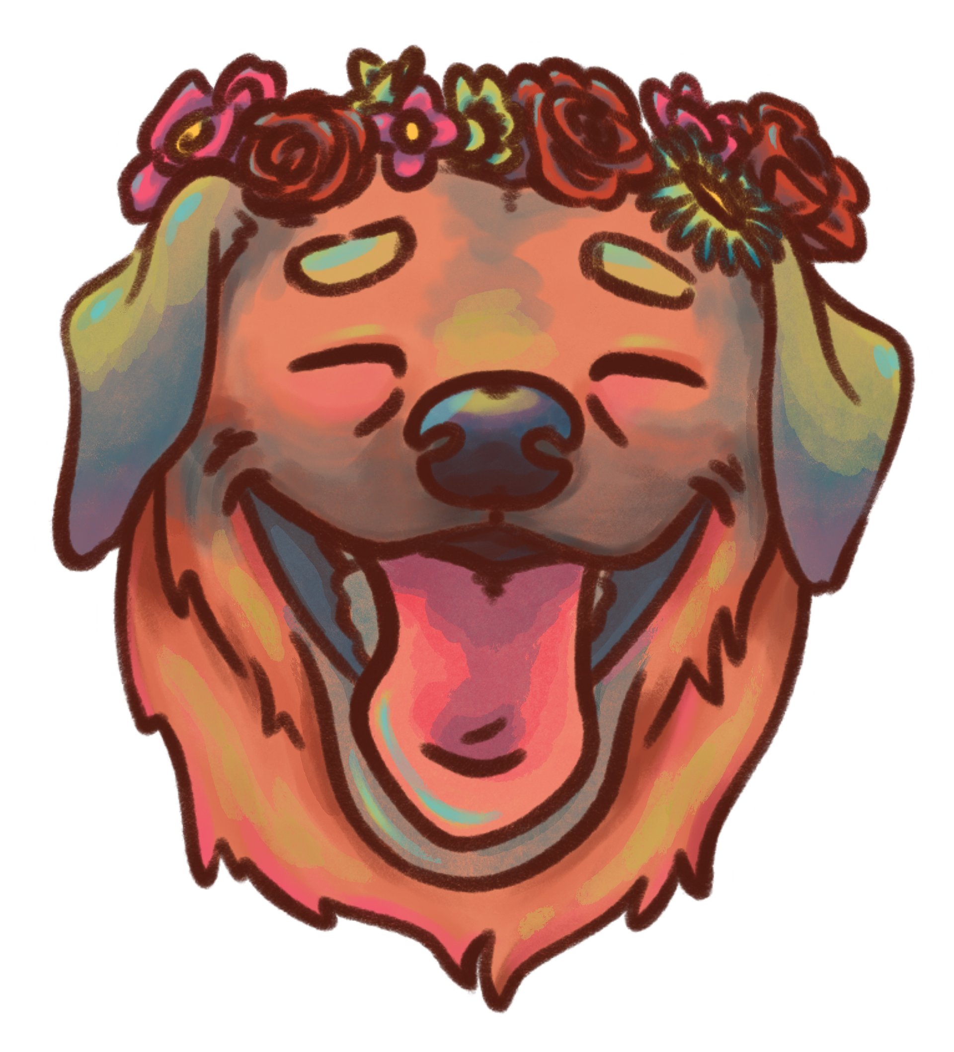 sticker : flower doggo product image (1)