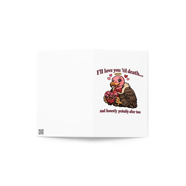 Valentine's Day Gift for Him/Her - "Love You 'Til Death" Vulture Card - Funny Dark Humor Greeting Card product image (3)
