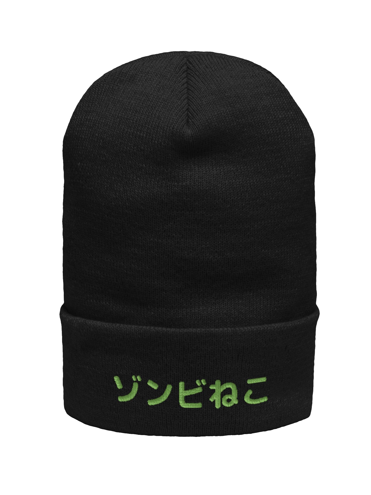 Zombie Neko Japanese Embroidered Cuffed Beanie product image (1)