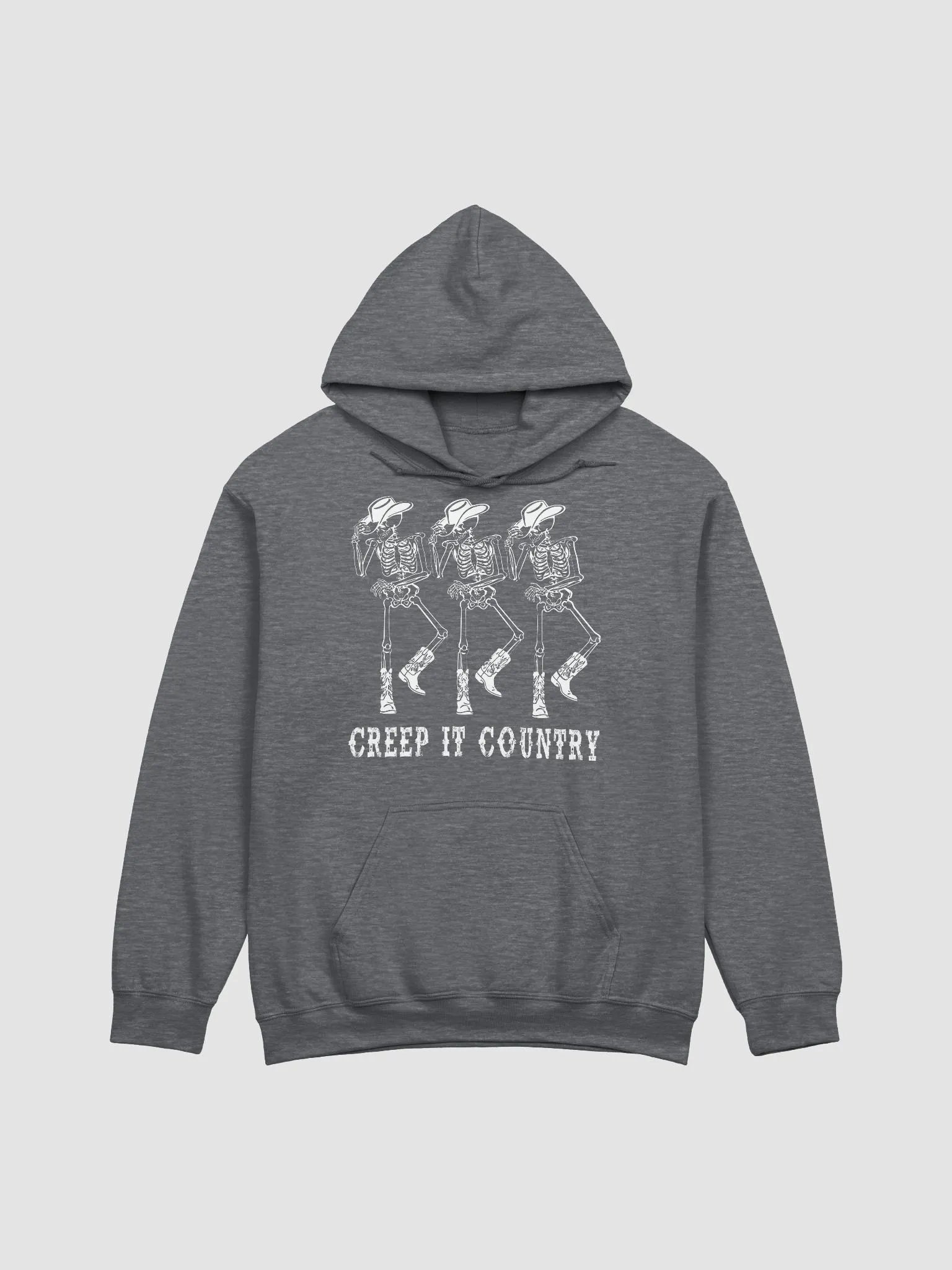 Creep It Country Cowboy Skeletons Hooded Sweatshirt | Funny Western-Themed Fall and Halloween Hoodie Design product image (16)