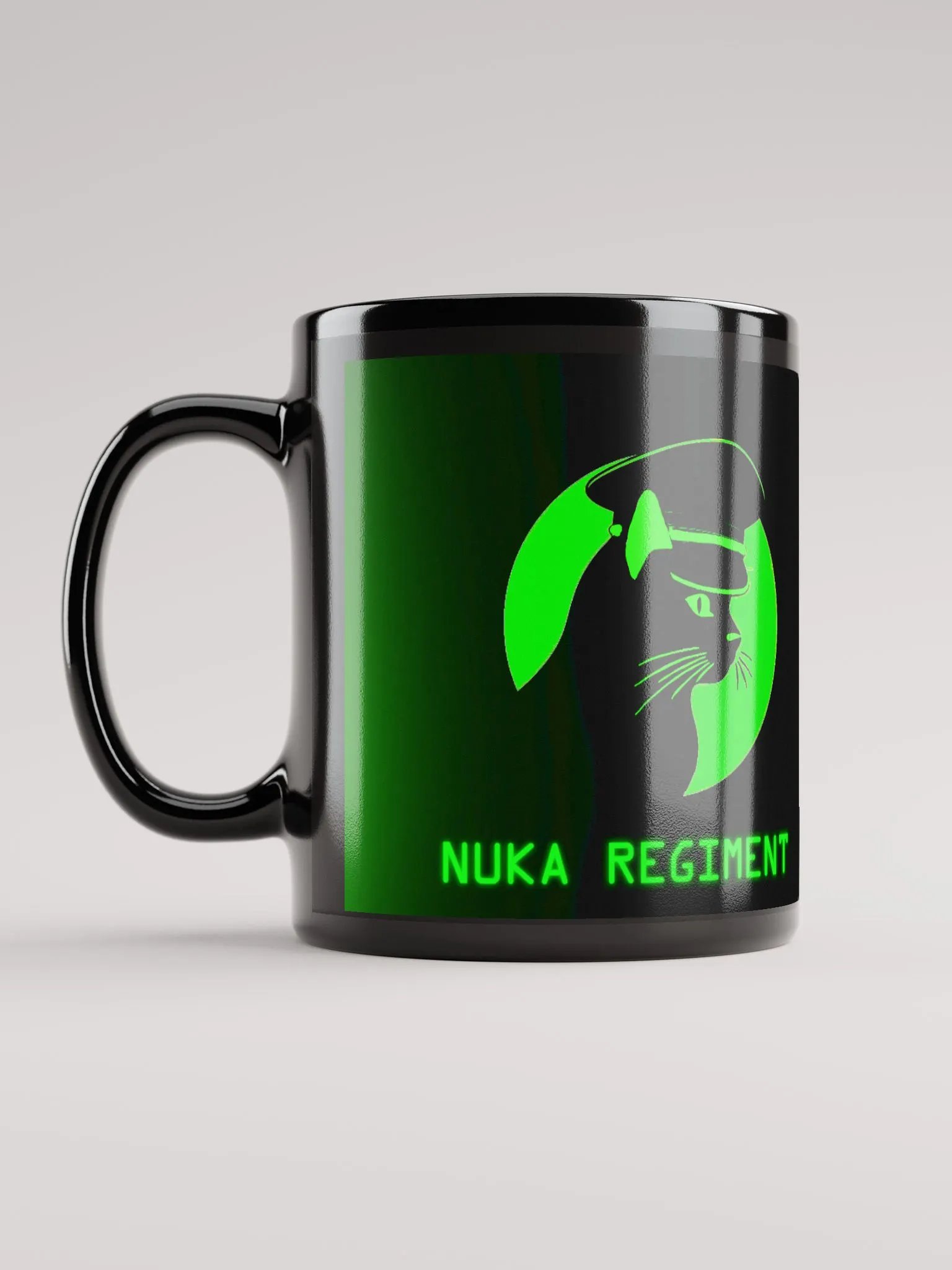 Nuka Regiment Black Glossy Mug product image (5)